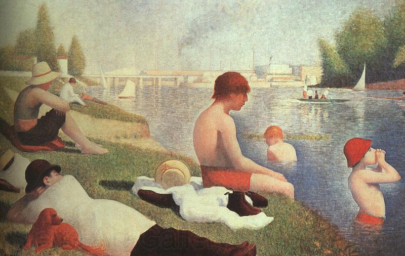 Georges Seurat Bathing at Asniers Norge oil painting art